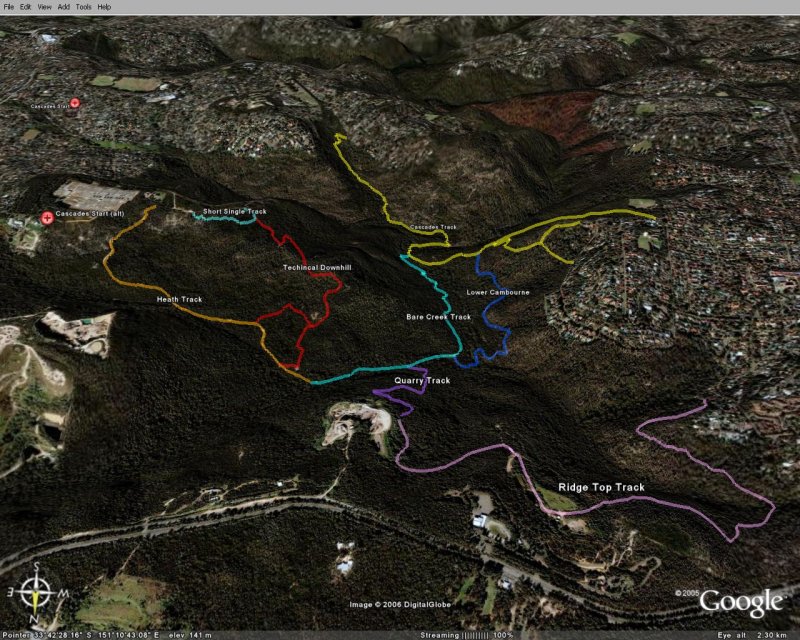 Cascades in Google Earth