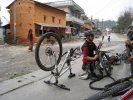 Fixing a flat in Nepal