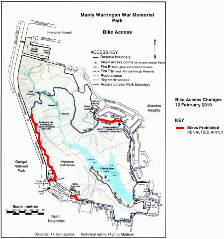 Manly Dam Access Changes Feb 2010