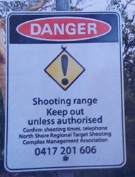 Sign marking rifle range boundaries