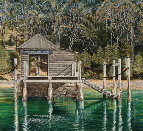 Sarina's painting of Towler's Bay/Morning Bay wharf....