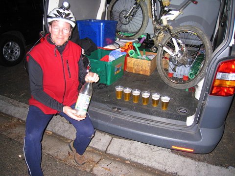 Bernd's beer-van ...serving his popular home-brew... [post-ride]