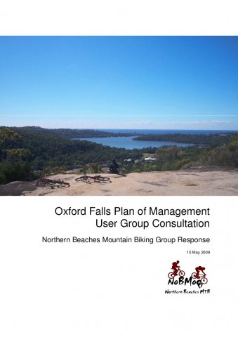 Oxford Falls Plan of Management - NoBMoB Response (cover)