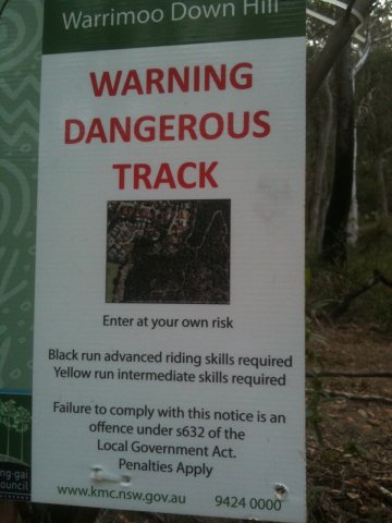 Warrimoo Downhill Sign